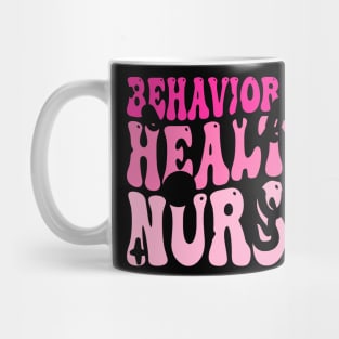 Cute Behavioral Health Nurse Groovy Retro Pink Mug